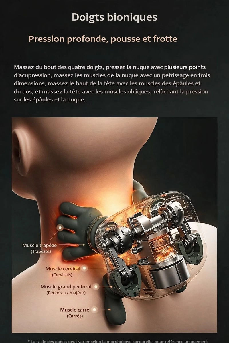 Masseur de cou et d'épaules chauffant bionique